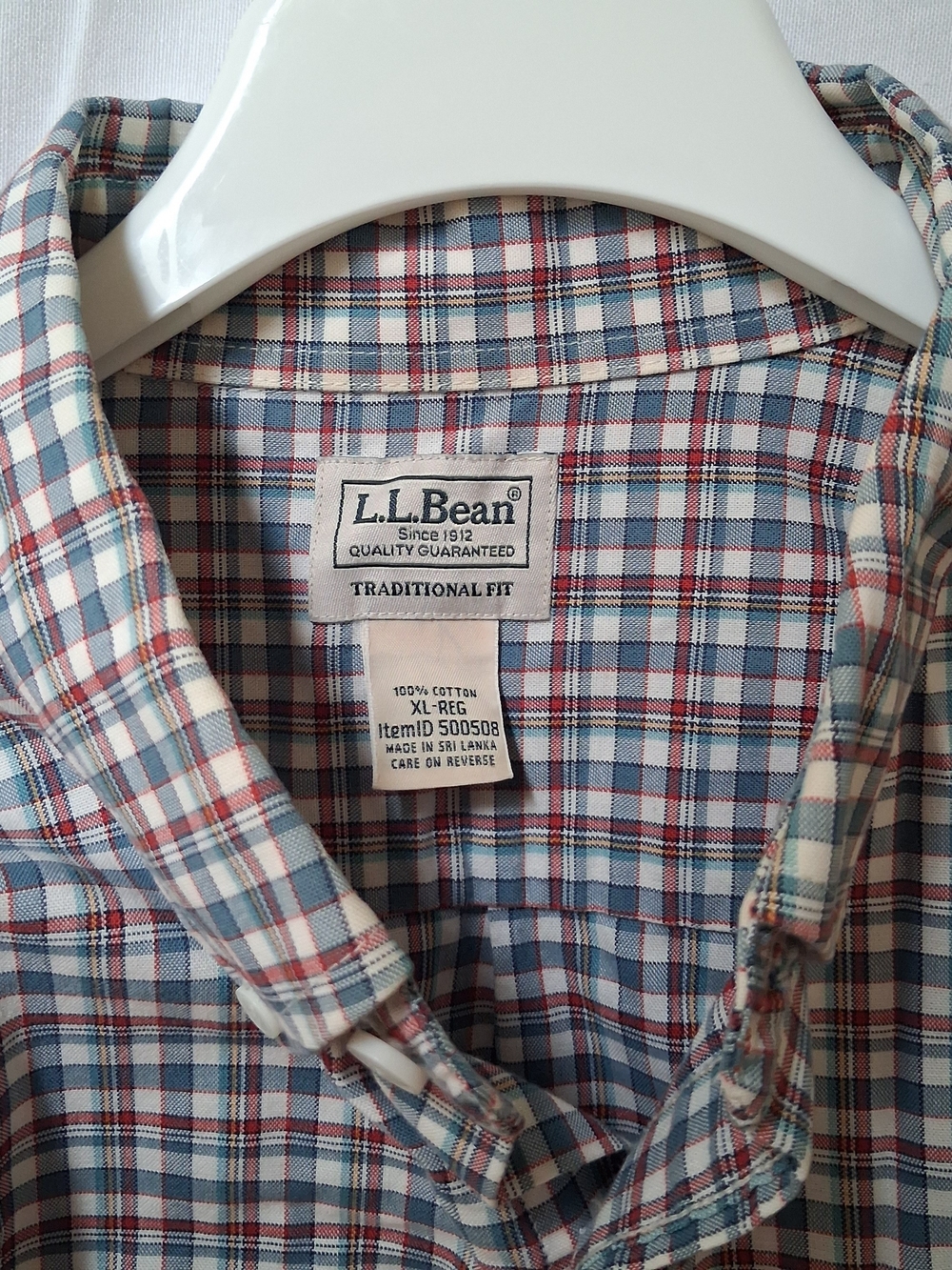 LL Bean Mens XL Traditional Fit Plaid Button Down Shirt ID 500508 - Picture 3 of 7